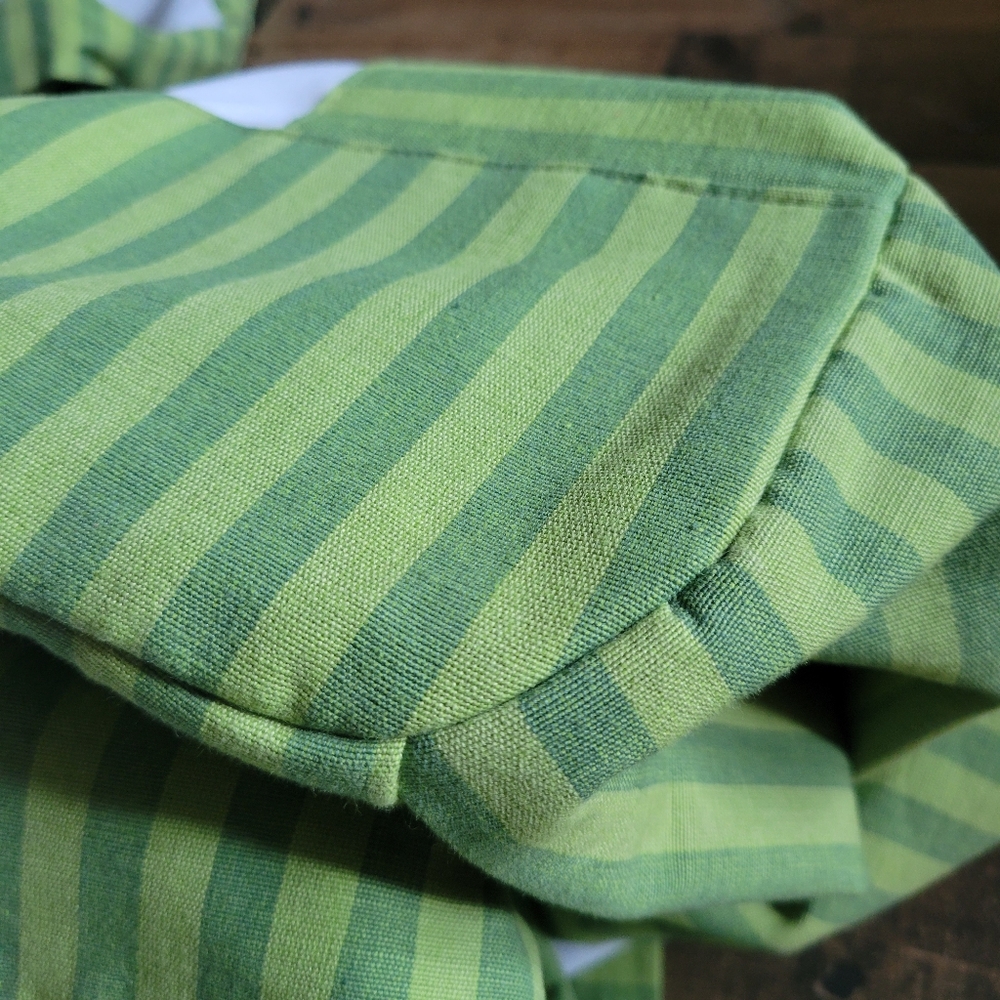 Custom tailored bed skirt Twin green lined - Picture 4 of 11
